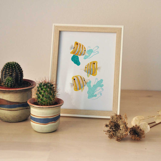 Lámina Pescado escalar – Ilustración animal marino
