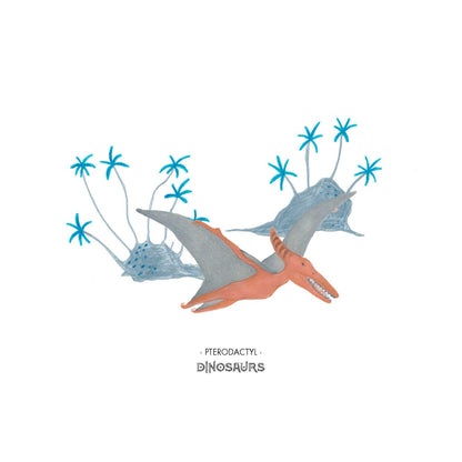 Lámina Pterodactyl – Ilustración de dinosaurio A5