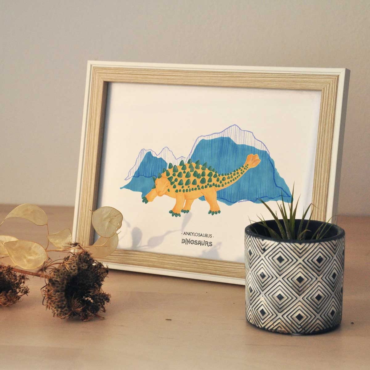Lámina Ankylosaurus – Ilustración de dinosaurio A5