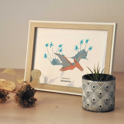 Lámina Pterodactyl – Ilustración de dinosaurio A5