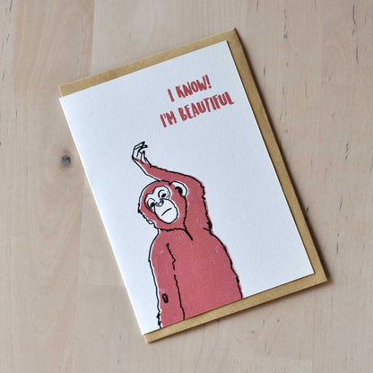 Postal con sobre 'I know! Me beautiful' – Just Joking A7