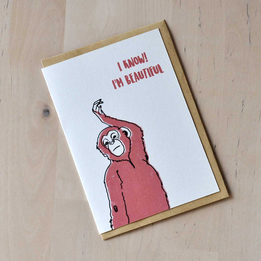 Postal con sobre 'I know! Me beautiful' – Just Joking A7