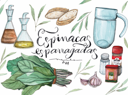 Lámina Espinacas Esparragadas -  18x24