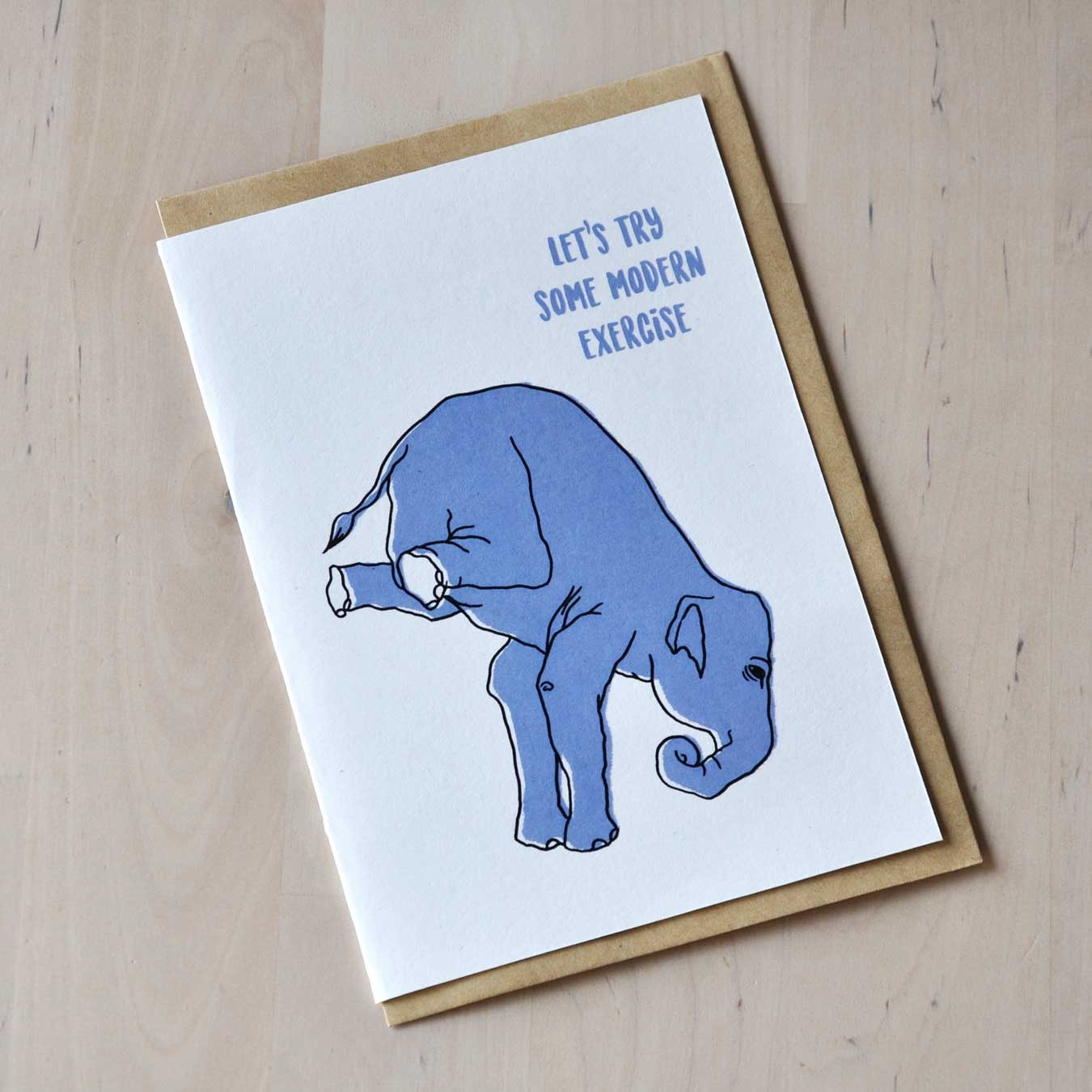 Postal con sobre 'Let's try some modern exercise' – Just Joking A7