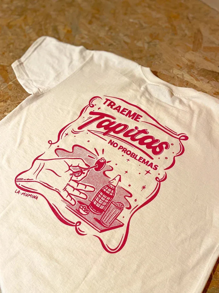 Camiseta "Traeme Tapitas, No Problemas" - Algodón Natural - Unisex