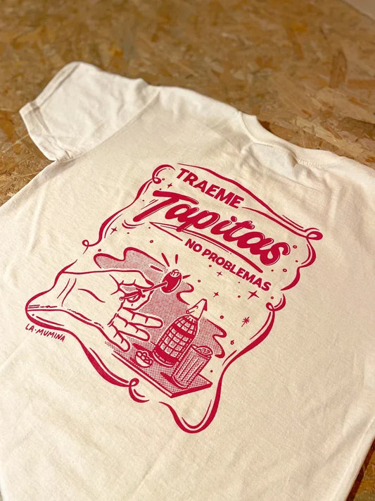Camiseta "Traeme Tapitas, No Problemas" - Algodón Natural - Unisex