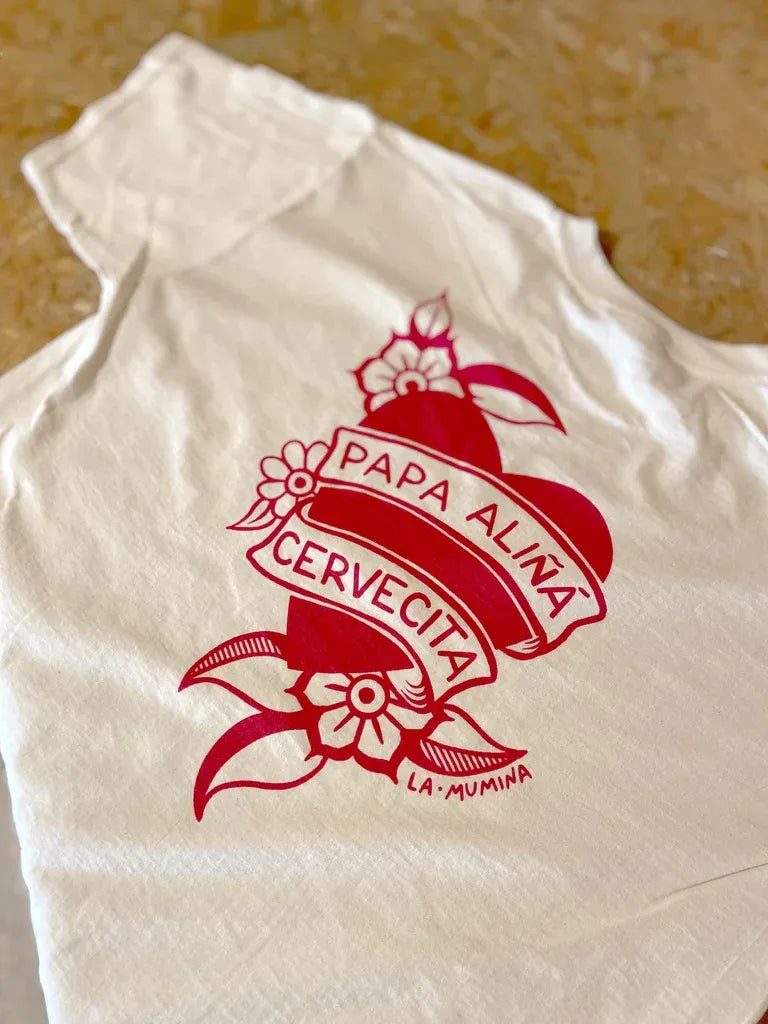 Camiseta "Papa Aliñá y Cervecita" - Serigrafía Doble - Unisex | Poc a Poc