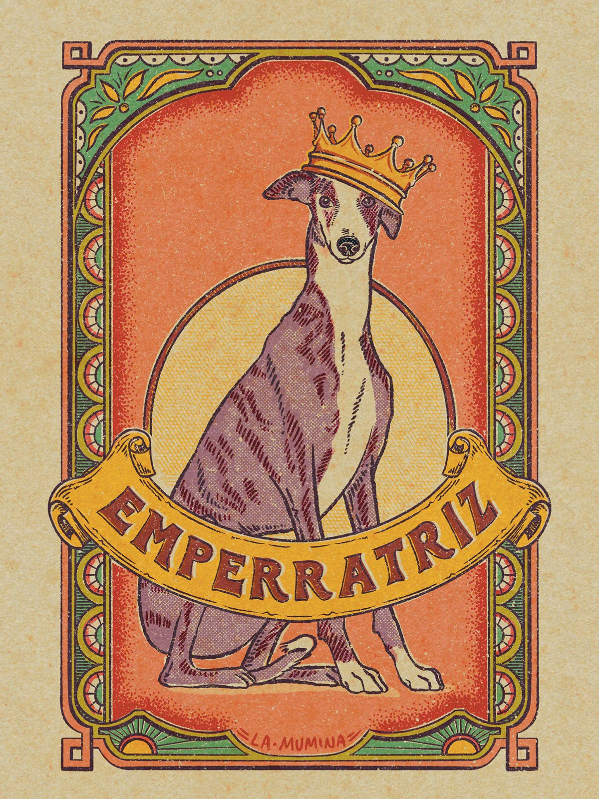 Lámina "Emperratriz" - Galgo Medieval Estilo Vintage
