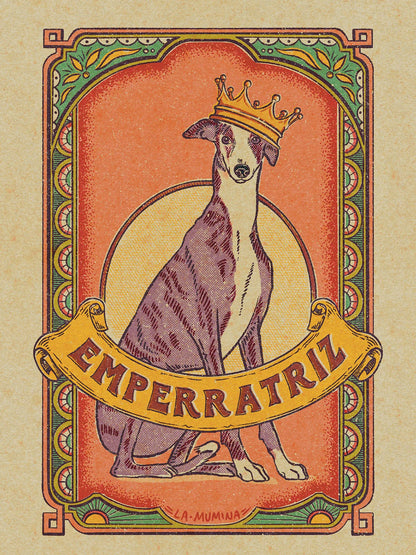 Lámina "Emperratriz" - Galgo Medieval Estilo Vintage