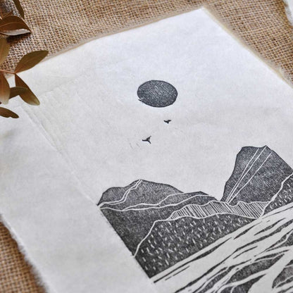 Xilografía de paisaje – Cold Mountain