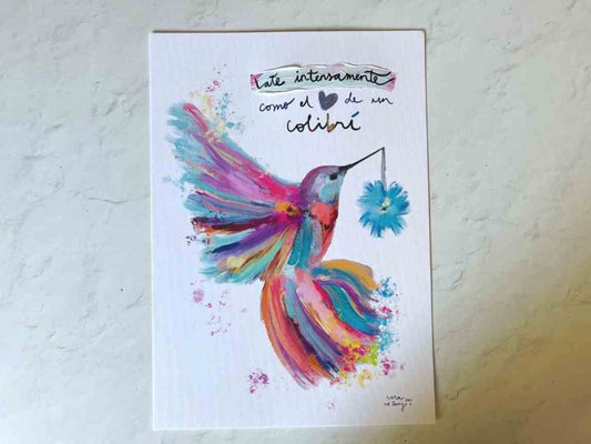 Lámina Ilustrada: Late Intensamente como el Corazón de un Colibrí