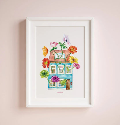 Lámina Ilustrada: Casa de Flores