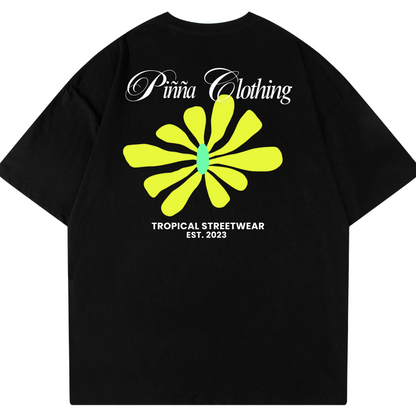 Camiseta Oversize Margarita de Rio – Algodón Orgánico Negra