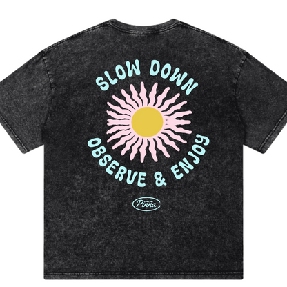 Camiseta Oversize Slow Down – Algodón Orgánico Acid Wash