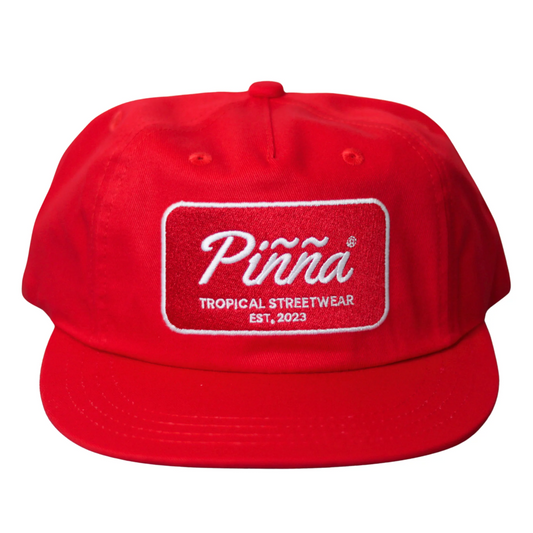 Gorra Roja Piñña – Logo en Blanco