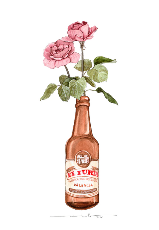 Lámina a5 Turia y flores - Botellines & Flores