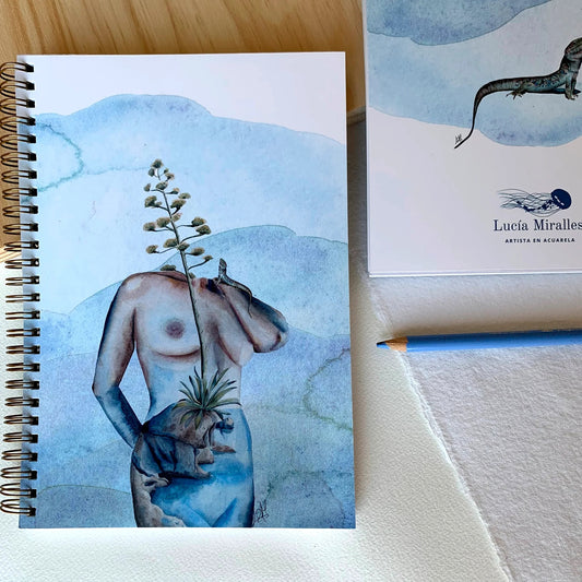 Cuaderno Anillado – Mujer en la Cala con Pita