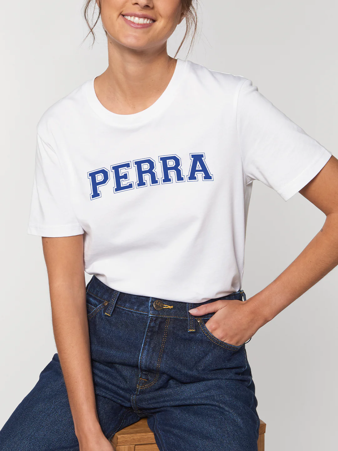 Camiseta Perra – Serigrafía Azul Eléctrico | Poc a Poc