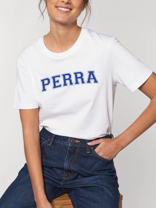 Camiseta Perra – Serigrafía Azul Eléctrico | Poc a Poc