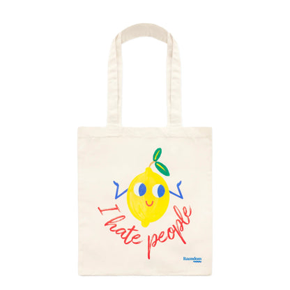 Tote Bag Limón "I Hate People" | Color Crudo