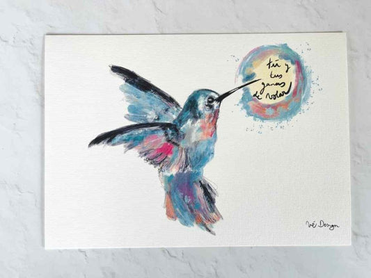 Lámina decorativa Colibri - tu y tus ganas de volar