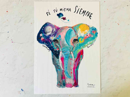 Lámina decorativa Elefante - Se tu misma siempre