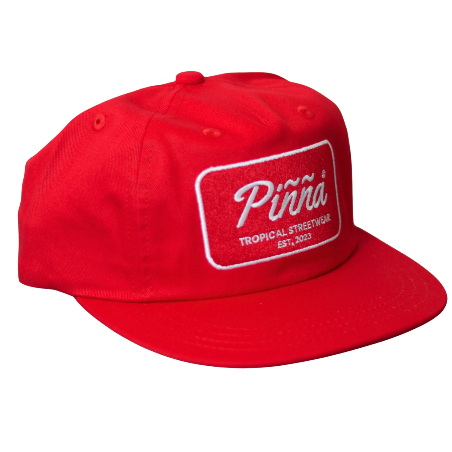 Gorra Roja Piñña – Logo en Blanco