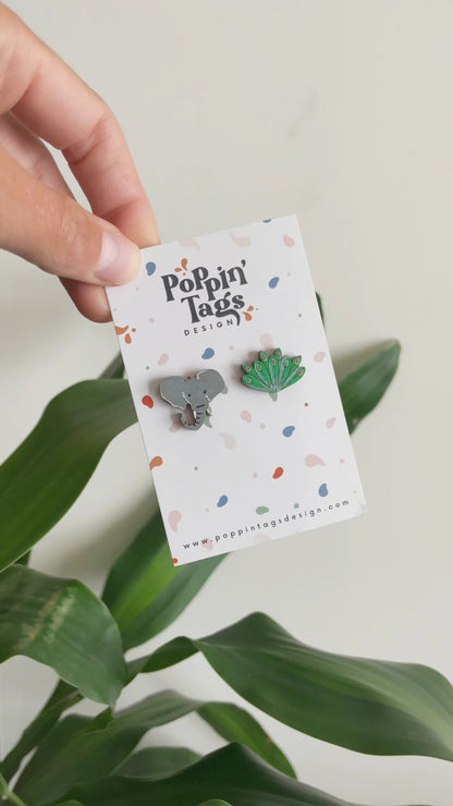 Pendientes: Elefante y Pavo Real
