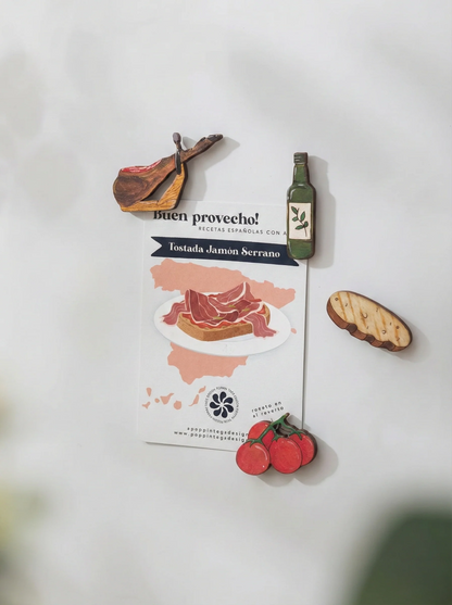 Imanes con Receta: Tostada con Jamón