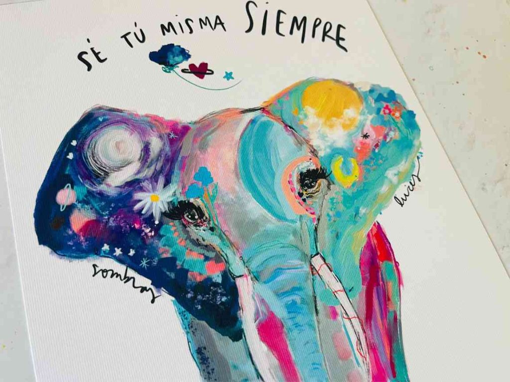 Lámina decorativa Elefante - Se tu misma siempre