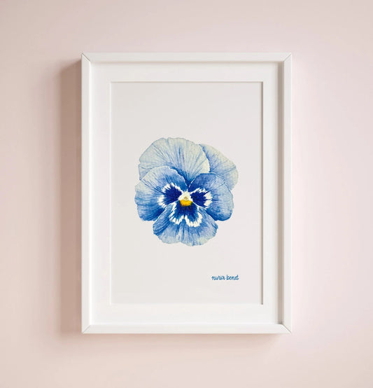 Lámina Botánica: Pensamiento Azul A6
