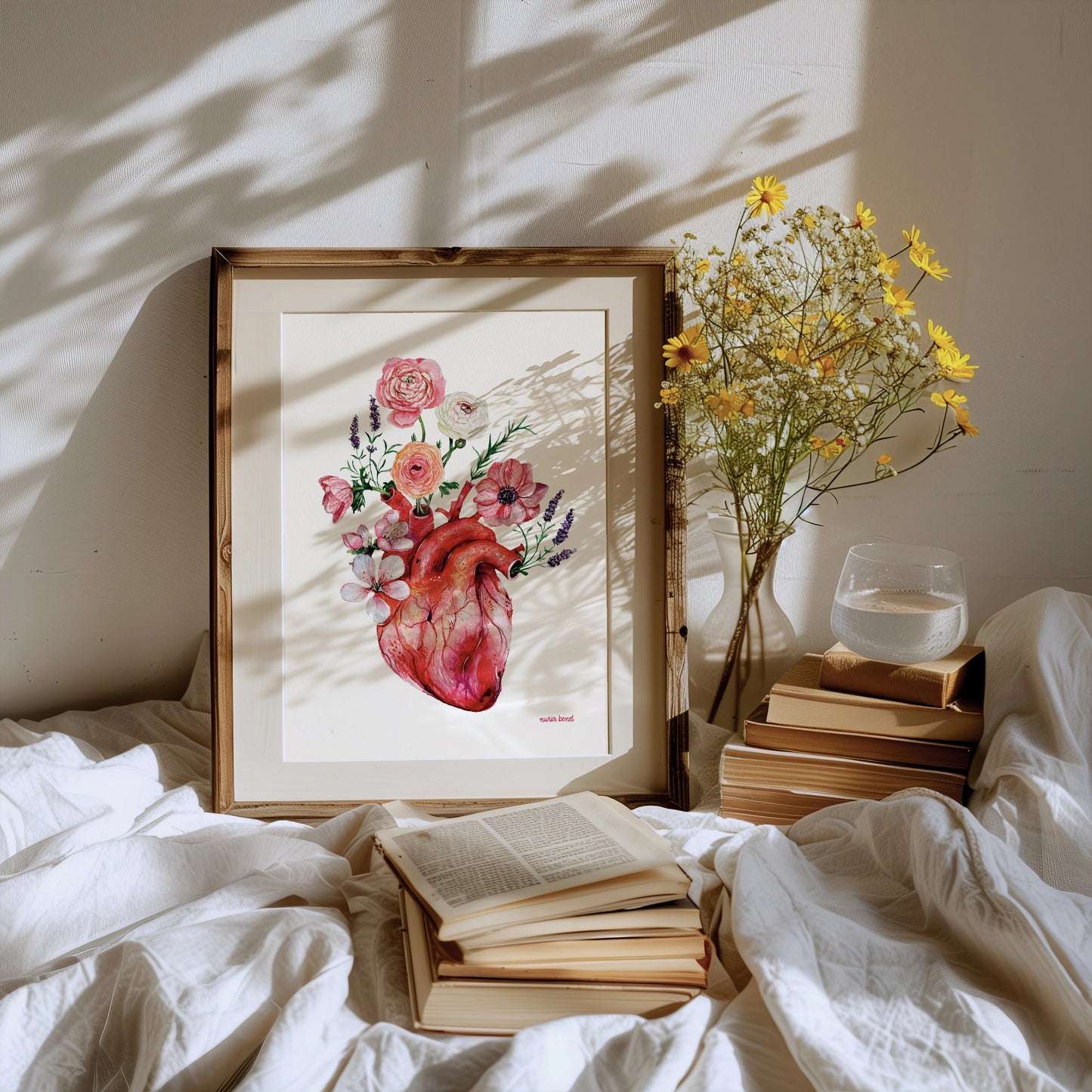 Lámina Botánica: Corazón Floral