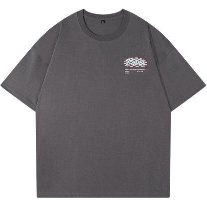 Camiseta Oversize Checkered Gray & Pink – Algodón Orgánico