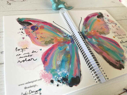 Cuaderno con Hojas en Blanco – Mariposa - Voy Donde Me Lleven Mis Alas
