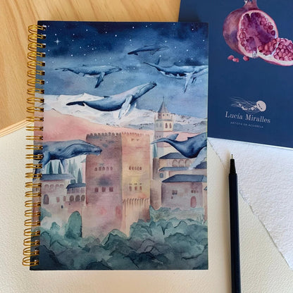 Cuaderno Anillado – Ballenas Volando sobre la Alhambra