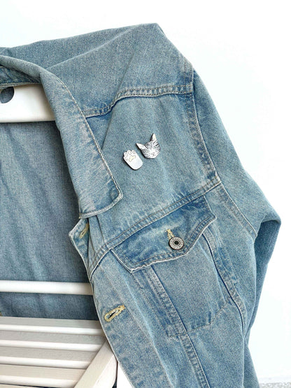 Broches: Gato y su patita