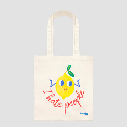 Tote Bag Limón "I Hate People" | Color Crudo