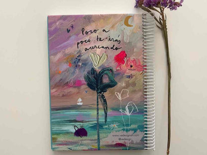 Cuaderno Artesanal A5 "Confía" – Hojas con líneas - Anillado a mano