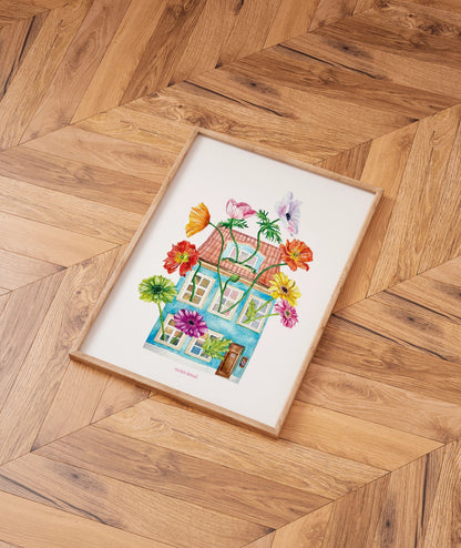 Lámina Ilustrada: Casa de Flores