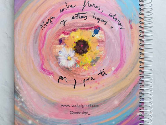 Cuaderno con hojas con lineas "Tus girasoles y universos" A5 (Copia)