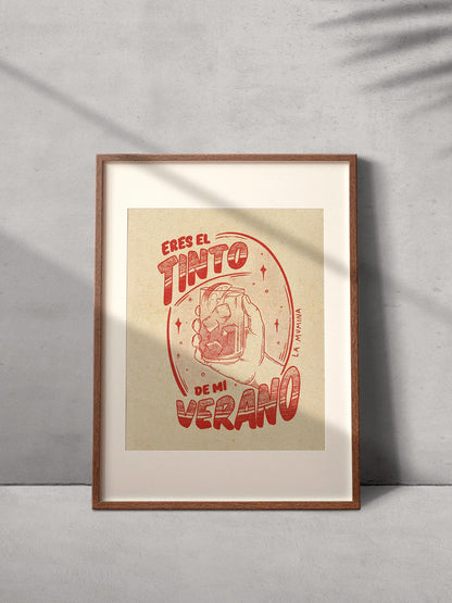 Lámina "Tinto de mi Verano" - Tinto Verano Monocromo
