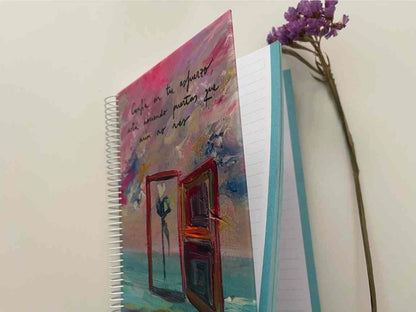 Cuaderno Artesanal A5 "Confía" – Hojas con líneas - Anillado a mano