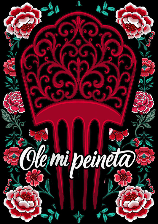 Lámina A4 Ole Mi Peineta – El Dios de los Tres