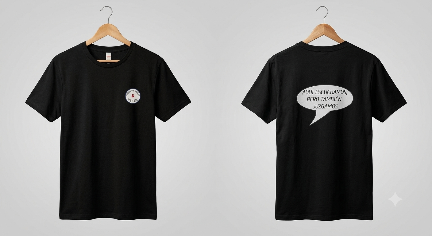 Camiseta "Aquí escuchamos..." Poison and Friends ft. Poc a Poc | 100% Algodón orgánico 180 gr. (Copia) (Copia)