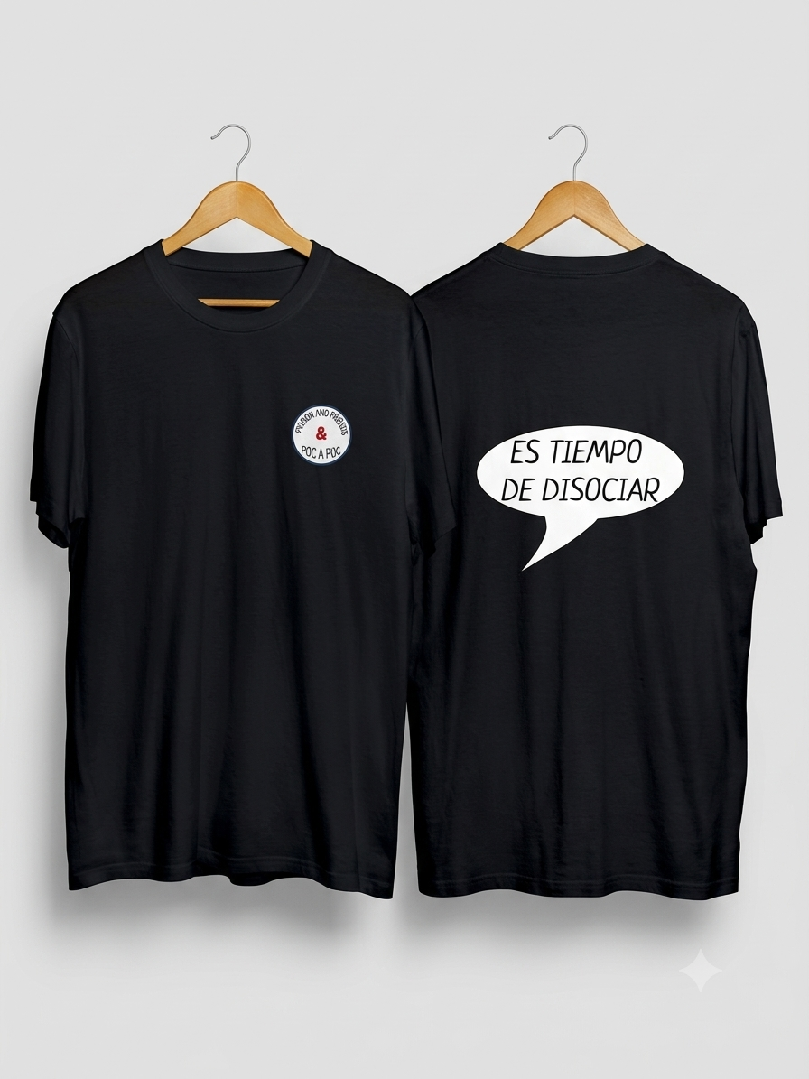 Camiseta "Es hora de disociar" Poison and Friends ft. Poc a Poc | 100% Algodón orgánico 180 gr.