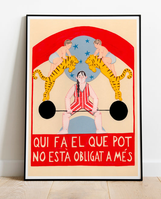Ilustración A4 impresa en papel texturado. Mensaje positivo en diseño artístico, obra de artista local. Ideal para decoración motivadora y regalo original.