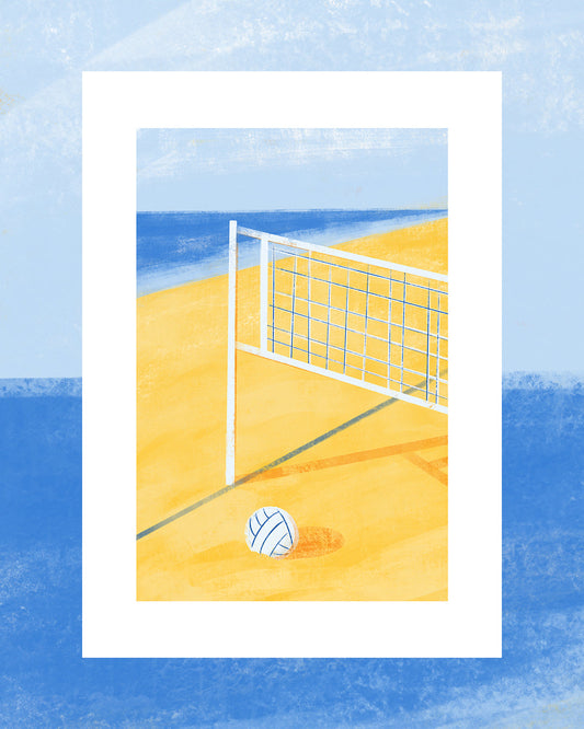 Lámina Volley A4 – Ilustración de voleibol en papel artístico. lámina deportiva para decoración
