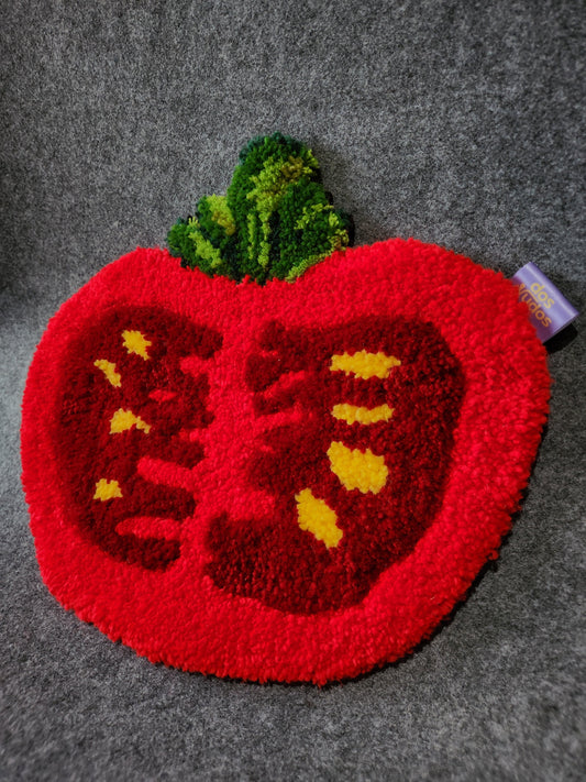 Tomate Decorativo Tufting 26x16cm - Elemento Colgante Lana