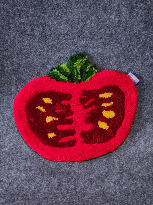 Tomate Decorativo Tufting 26x16cm - Elemento Colgante Lana