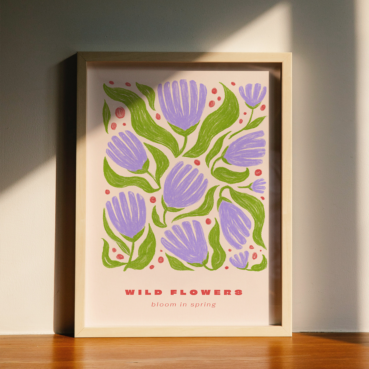 Lámina Wild Flowers Purple tamaño a3
